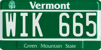 VT license plate WIK665