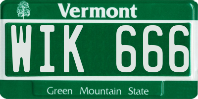 VT license plate WIK666