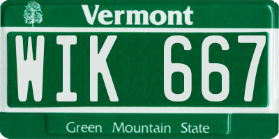 VT license plate WIK667