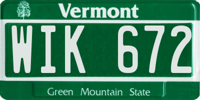 VT license plate WIK672