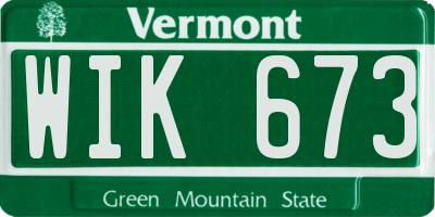 VT license plate WIK673