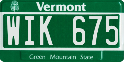 VT license plate WIK675