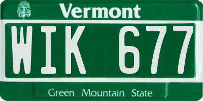 VT license plate WIK677