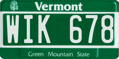 VT license plate WIK678