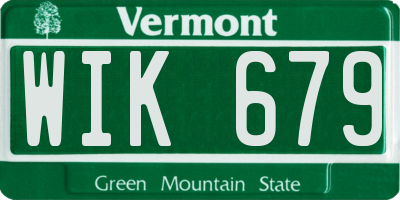 VT license plate WIK679