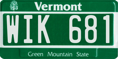 VT license plate WIK681