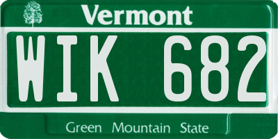 VT license plate WIK682