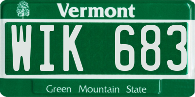 VT license plate WIK683