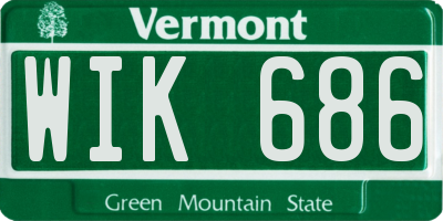 VT license plate WIK686