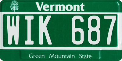 VT license plate WIK687