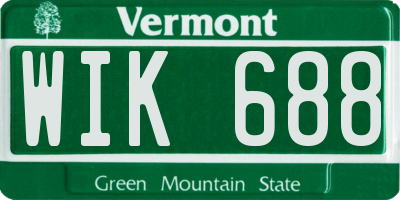 VT license plate WIK688