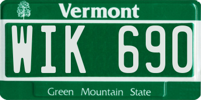 VT license plate WIK690