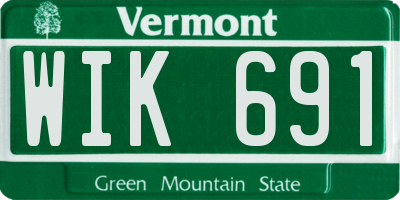 VT license plate WIK691