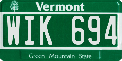 VT license plate WIK694