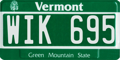 VT license plate WIK695