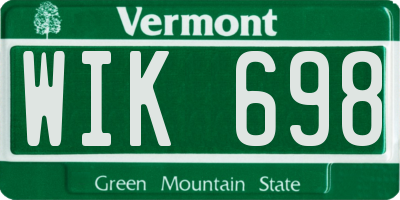 VT license plate WIK698