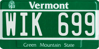 VT license plate WIK699