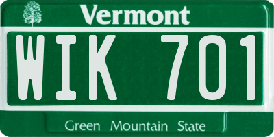 VT license plate WIK701