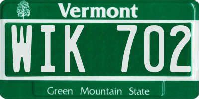 VT license plate WIK702