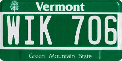 VT license plate WIK706