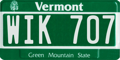 VT license plate WIK707