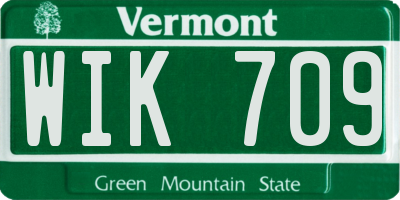 VT license plate WIK709