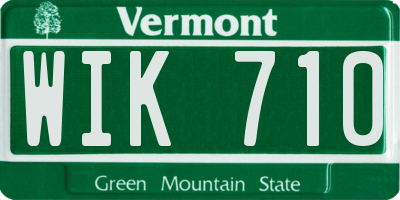 VT license plate WIK710