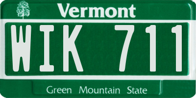 VT license plate WIK711