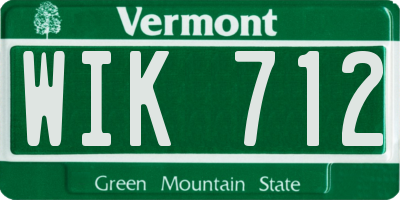VT license plate WIK712