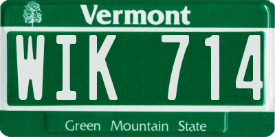 VT license plate WIK714