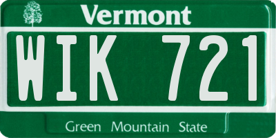 VT license plate WIK721
