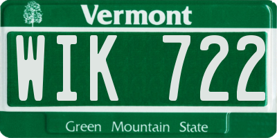 VT license plate WIK722