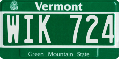 VT license plate WIK724