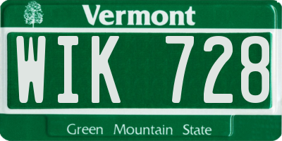 VT license plate WIK728