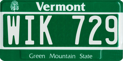 VT license plate WIK729