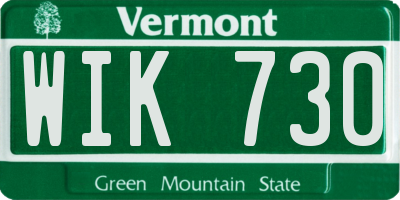 VT license plate WIK730