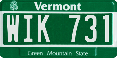 VT license plate WIK731
