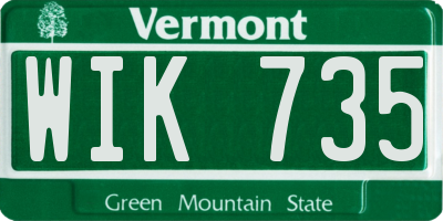 VT license plate WIK735