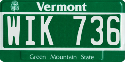 VT license plate WIK736
