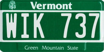 VT license plate WIK737