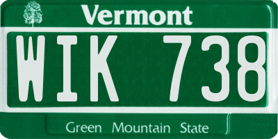 VT license plate WIK738
