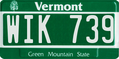 VT license plate WIK739