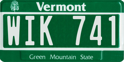 VT license plate WIK741