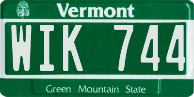 VT license plate WIK744