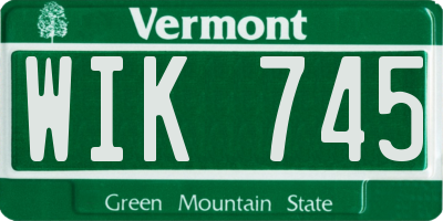 VT license plate WIK745