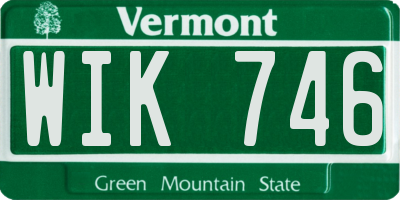 VT license plate WIK746