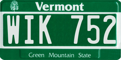 VT license plate WIK752