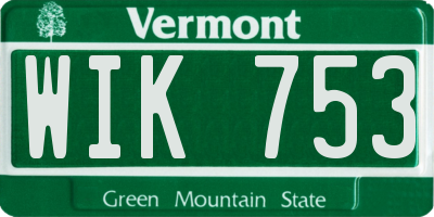 VT license plate WIK753