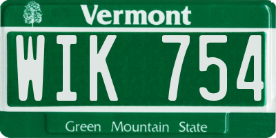 VT license plate WIK754