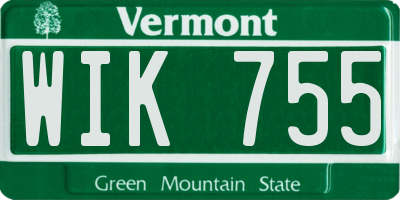 VT license plate WIK755